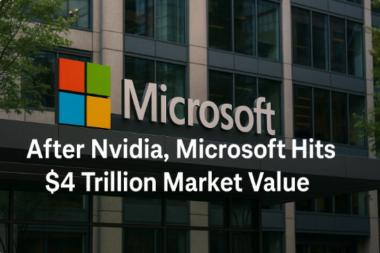 继英伟达之后,微软市值突破4万亿美元